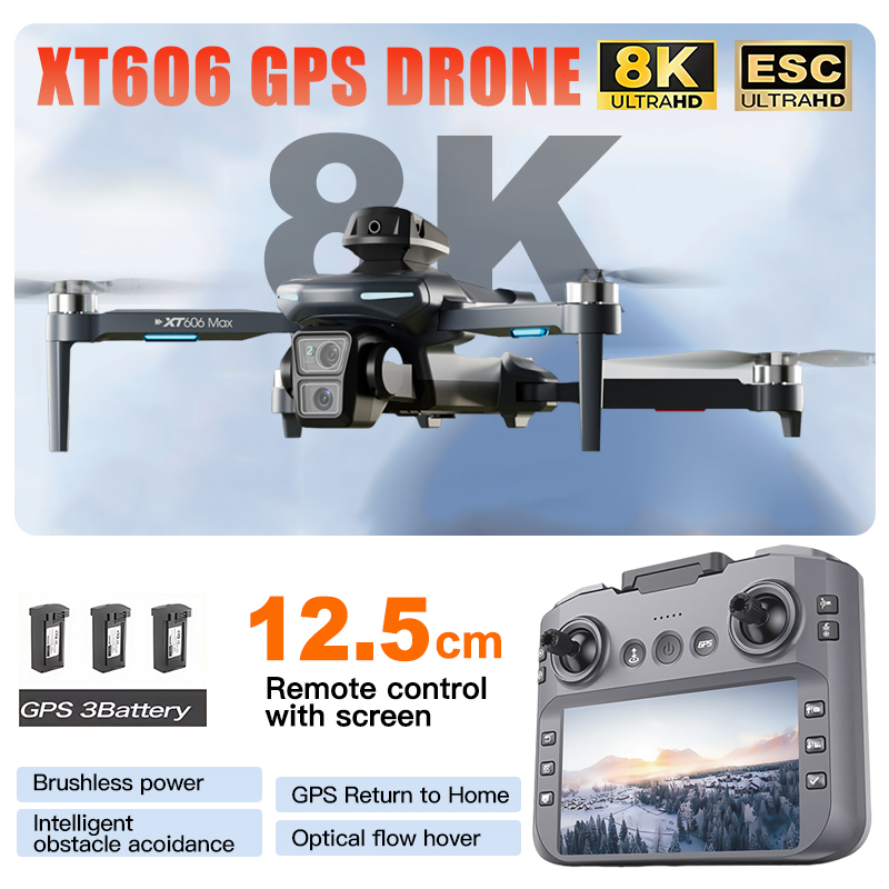 Drone Thermal Imaging - XT606 MAX 3 batterij Drone 4k