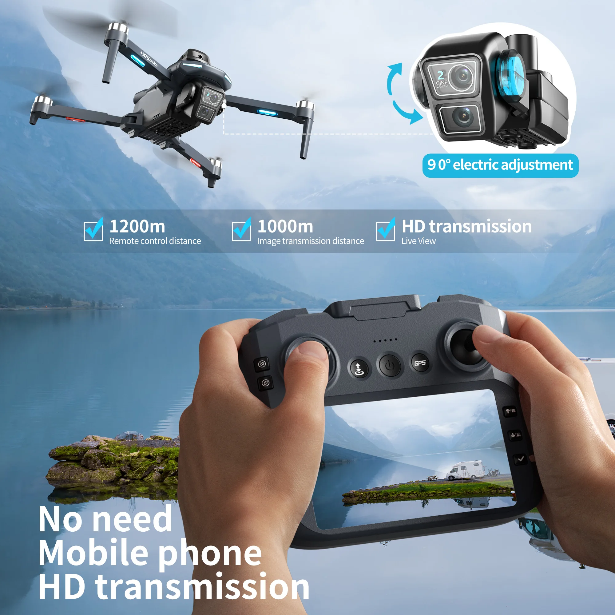Originele XT606 MAX GPS Drone  - Drone Photogrammetry recensie en prijs
